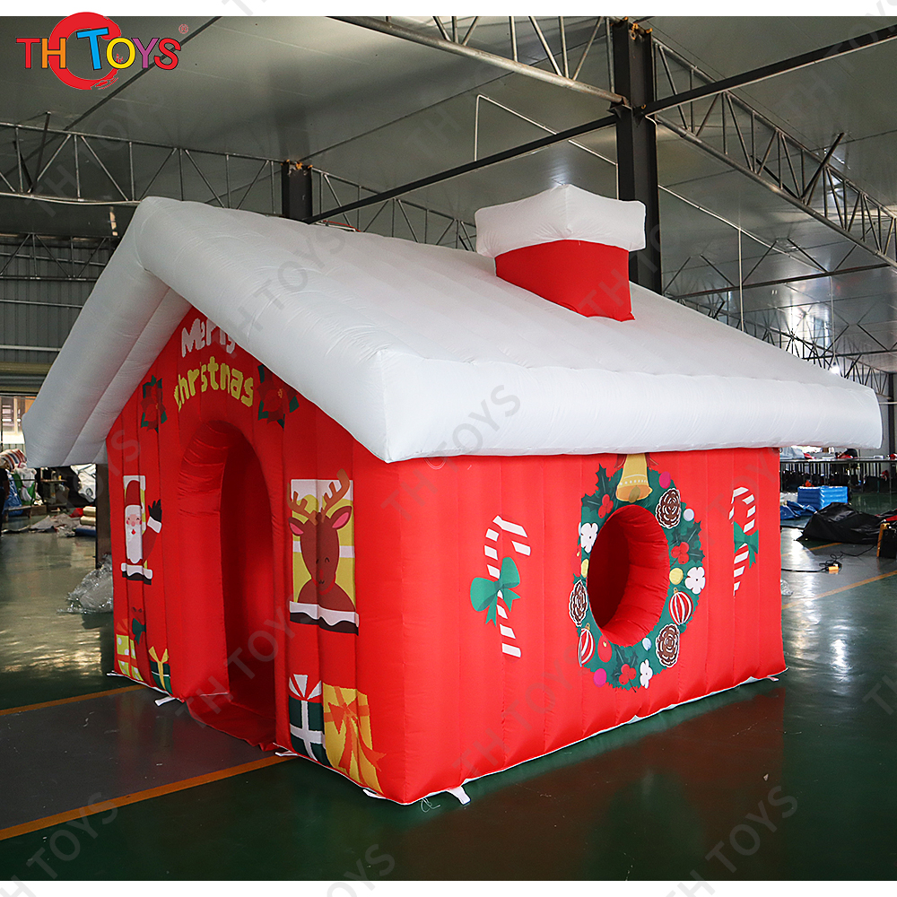 New Design Outdoor Santa Grotto Inflatable Christmas House Tent Inflatable Cabin Decoration For Events