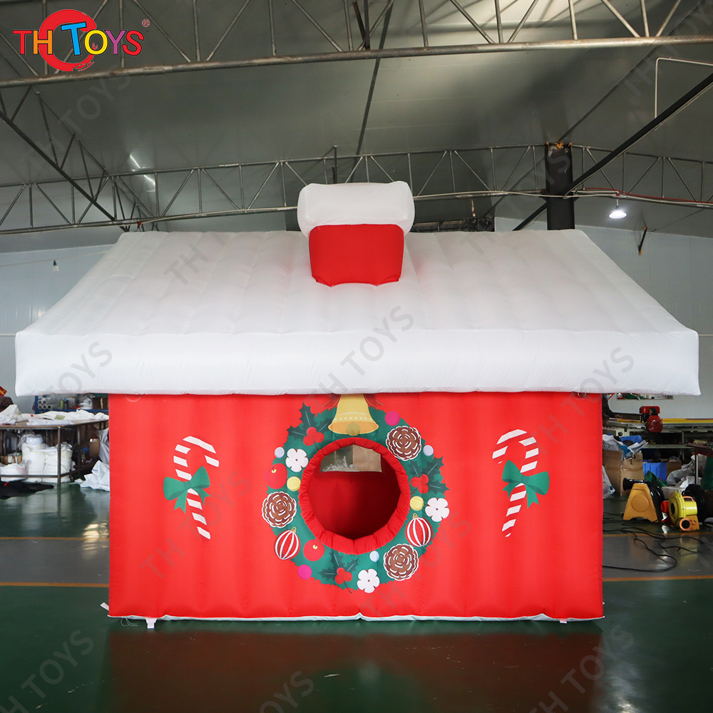 New Design Outdoor Santa Grotto Inflatable Christmas House Tent Inflatable Cabin Decoration For Events