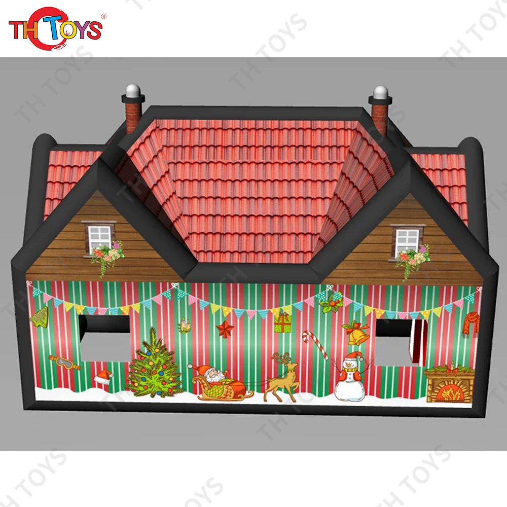 Free Door Ship 8x5m/10x6m Giant Christmas Themed Inflatable Irish Pub Tent Blow Up Bar Inn House with Xmas Tree for Sale