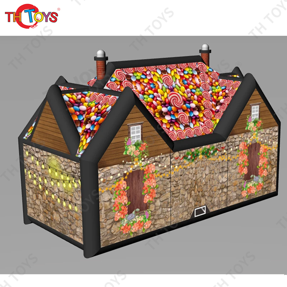 Free Door Ship 8x5m/10x6m Giant Christmas Themed Inflatable Irish Pub Tent Blow Up Bar Inn House with Xmas Tree for Sale