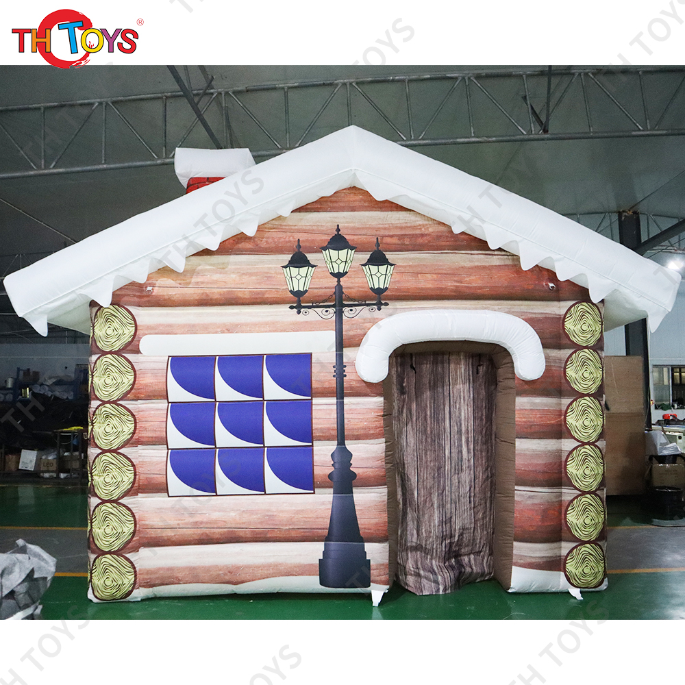 New Design 3x3m Outdoor Santa Grotto Inflatable Christmas House Tent Inflatable Cabin Decoration For Events