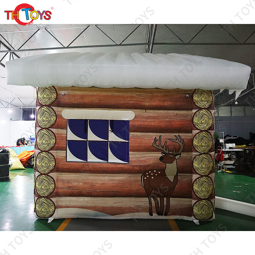 New Design 3x3m Outdoor Santa Grotto Inflatable Christmas House Tent Inflatable Cabin Decoration For Events