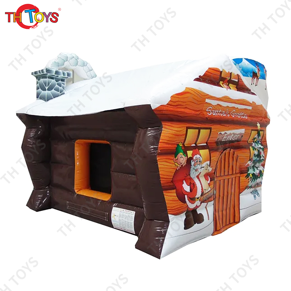 Free ship to door, Christmas decoration santa's grotto inflatable santa tent house for event advertising
