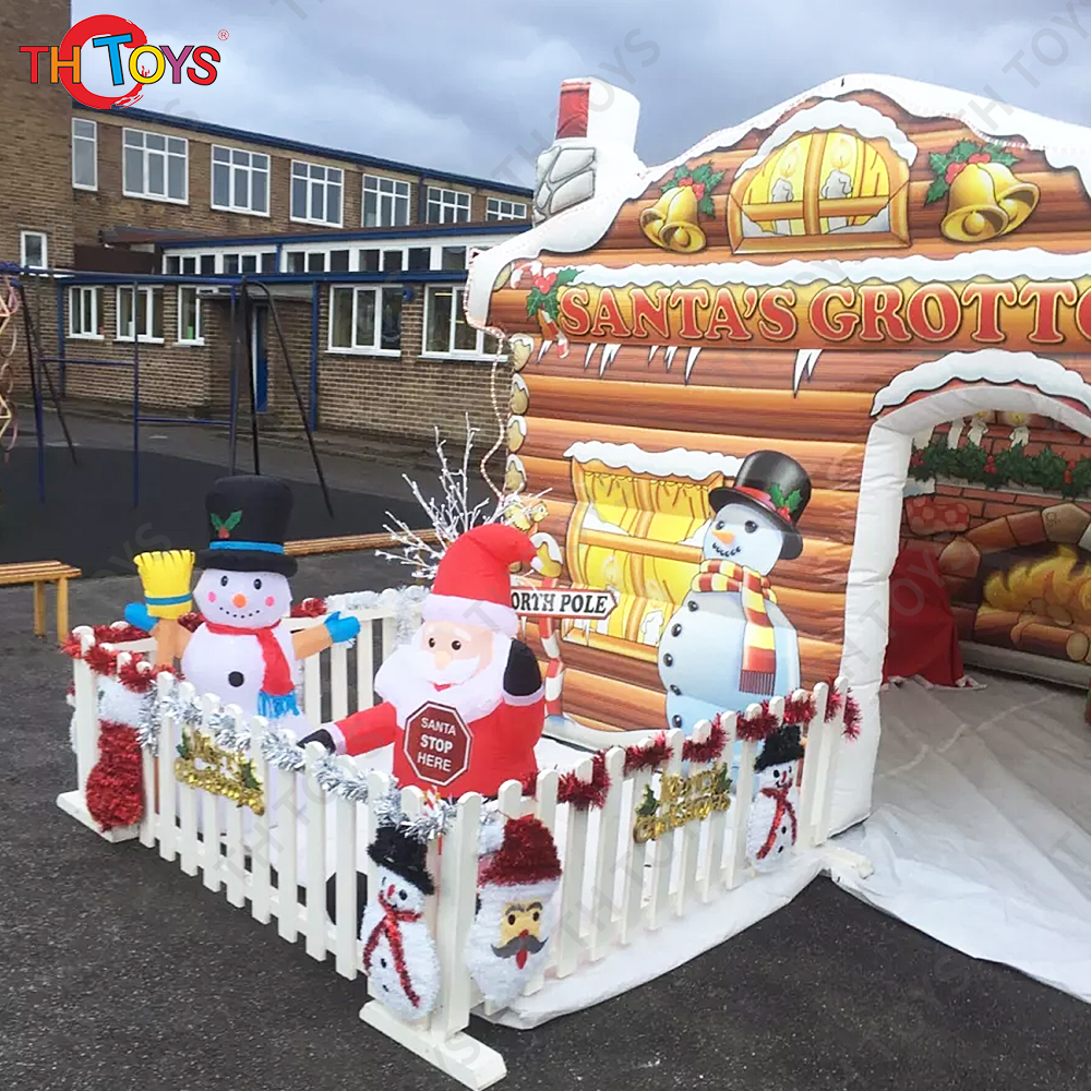 free air ship to door, 10x10ft inflatable Santa grotto, advertising inflatable christmas house,inflatable Christmas tent