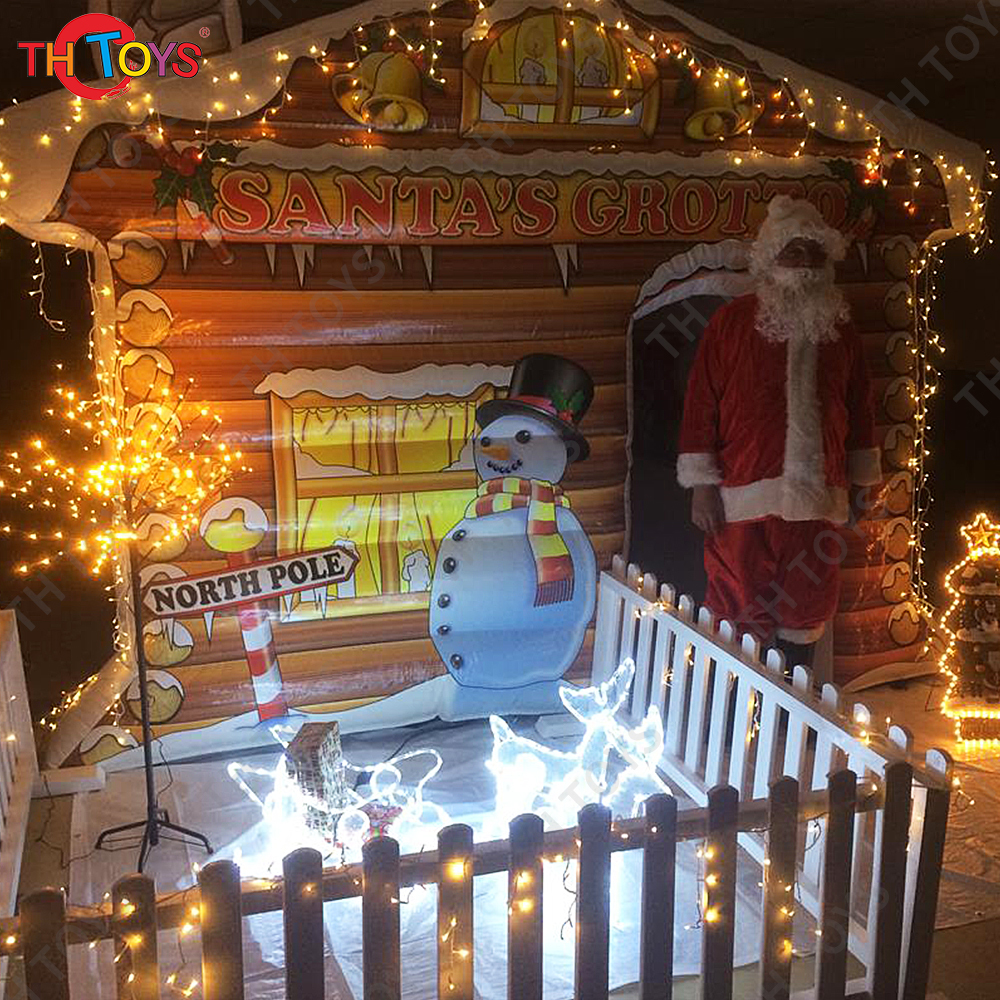 free air ship to door, 10x10ft inflatable Santa grotto, advertising inflatable christmas house,inflatable Christmas tent