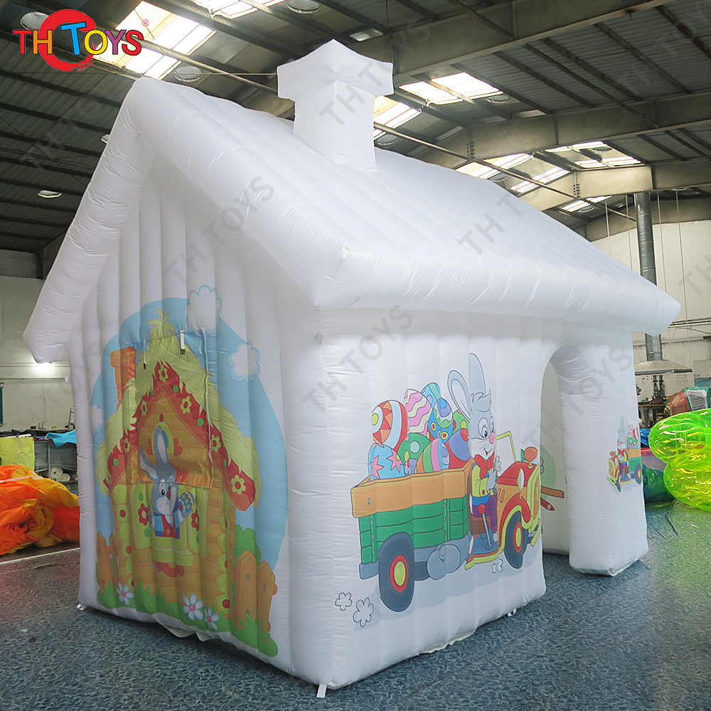 free door shipping 4x3x3mH inflatable Easter House for sale, cheap inflatable Easter House, inflatable sante grotto, Easter tent