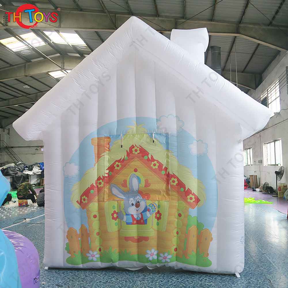 free door shipping 4x3x3mH inflatable Easter House for sale, cheap inflatable Easter House, inflatable sante grotto, Easter tent