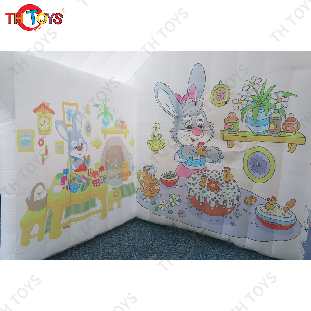 free door shipping 4x3x3mH inflatable Easter House for sale, cheap inflatable Easter House, inflatable sante grotto, Easter tent