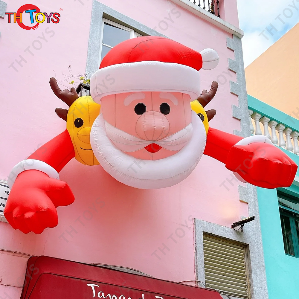 Free Door Shipping Inflatable Santa Claus Reindeer Cartoon for Building Decoration