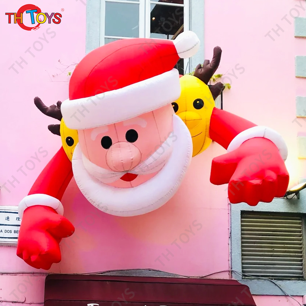 Free Door Shipping Inflatable Santa Claus Reindeer Cartoon for Building Decoration