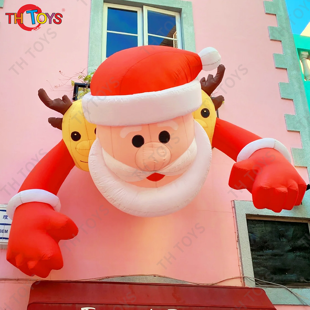 Free Door Shipping Inflatable Santa Claus Reindeer Cartoon for Building Decoration