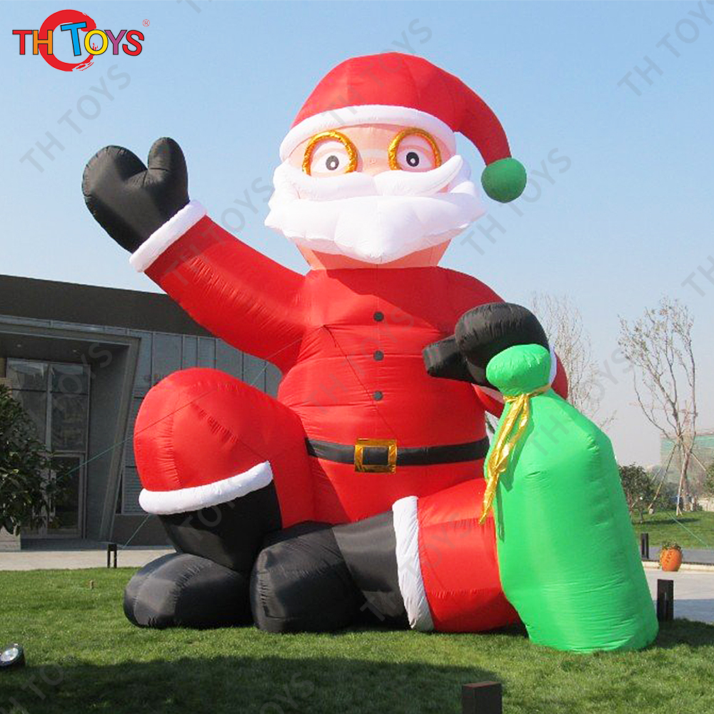 3m/4m/6m New Giant Christmas Inflatable Santa Claus Outdoor Decoration Weatherproof Vacation Holiday Party Decor for Garden Lawn