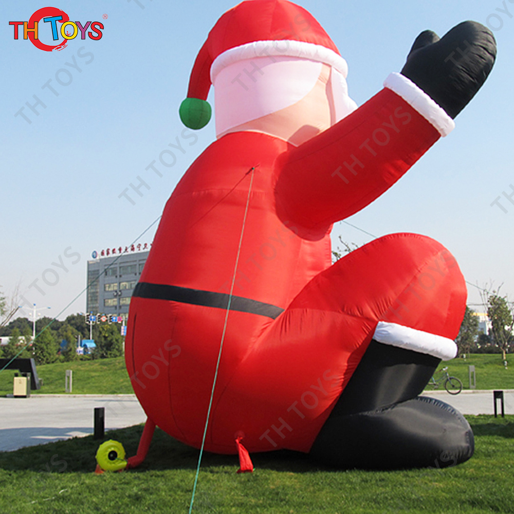 3m/4m/6m New Giant Christmas Inflatable Santa Claus Outdoor Decoration Weatherproof Vacation Holiday Party Decor for Garden Lawn