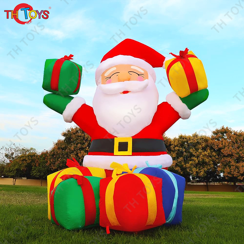 6m/20ft New Giant Christmas Inflatable Santa Claus Outdoor Decoration Weatherproof Vacation Holiday Party Decor for Garden Lawn