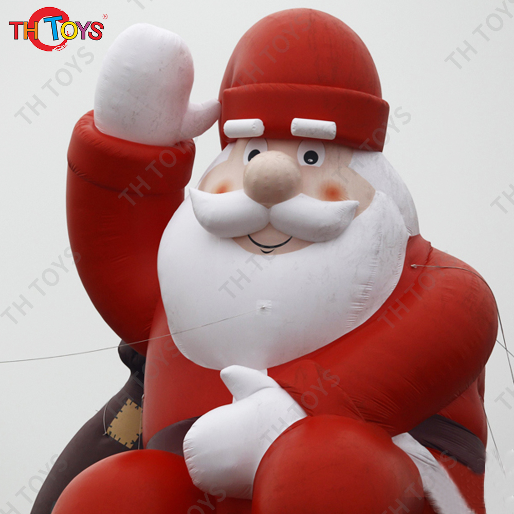 Free air shipping inflatable santa claus Sitting on roof santa claus outdoor advertising wave hand christmas santa claus