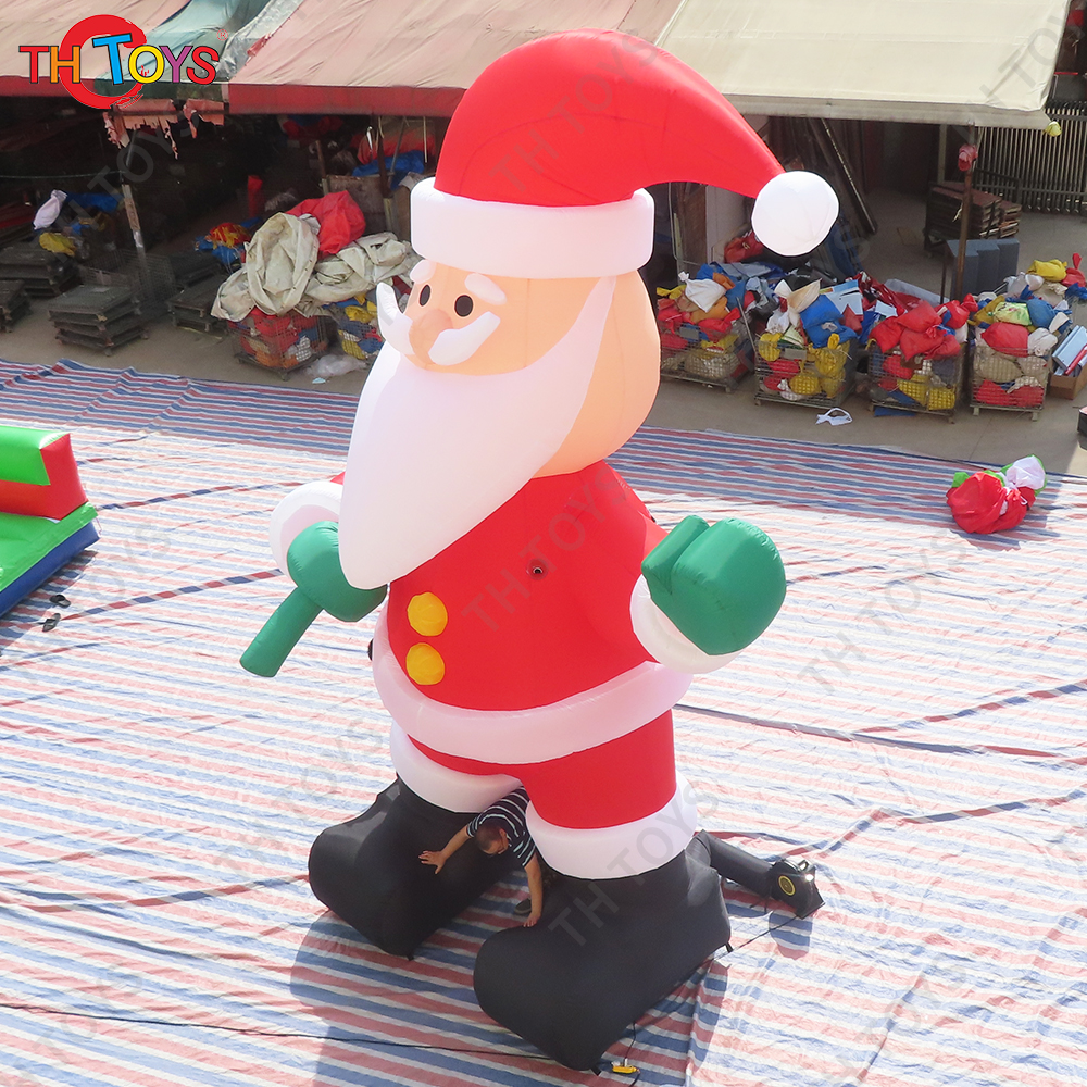 Free air ship to door! 6m 20ft christmas outdoor decoration inflatable santa claus with gift bag X-mas Cartoon