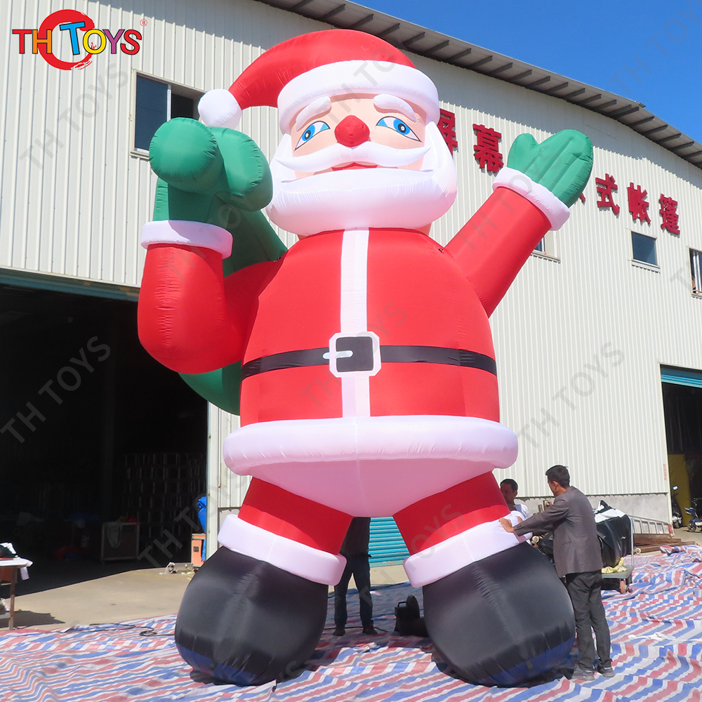 Merry Christmas 12m 40ft tall New Design Giant Inflatable Santa Claus Father Christmas Old Man Inflatable Outdoor
