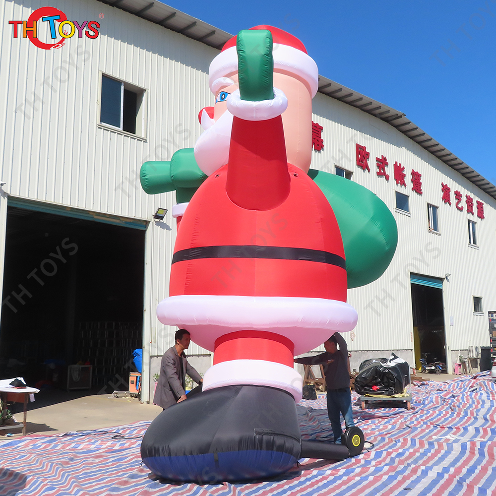Merry Christmas 12m 40ft tall New Design Giant Inflatable Santa Claus Father Christmas Old Man Inflatable Outdoor