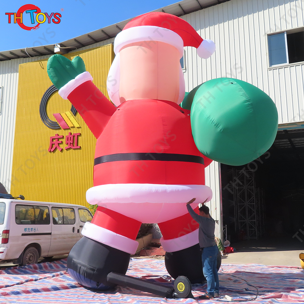 Merry Christmas 12m 40ft tall New Design Giant Inflatable Santa Claus Father Christmas Old Man Inflatable Outdoor