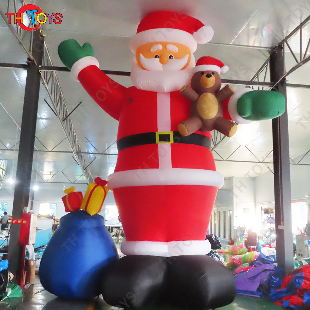 20FT Big Inflatable Santa Claus Giant blow Up Santa with Gift Bag For Christmas Yard Decoration Outdoor Lawn Xmas Holiday Party