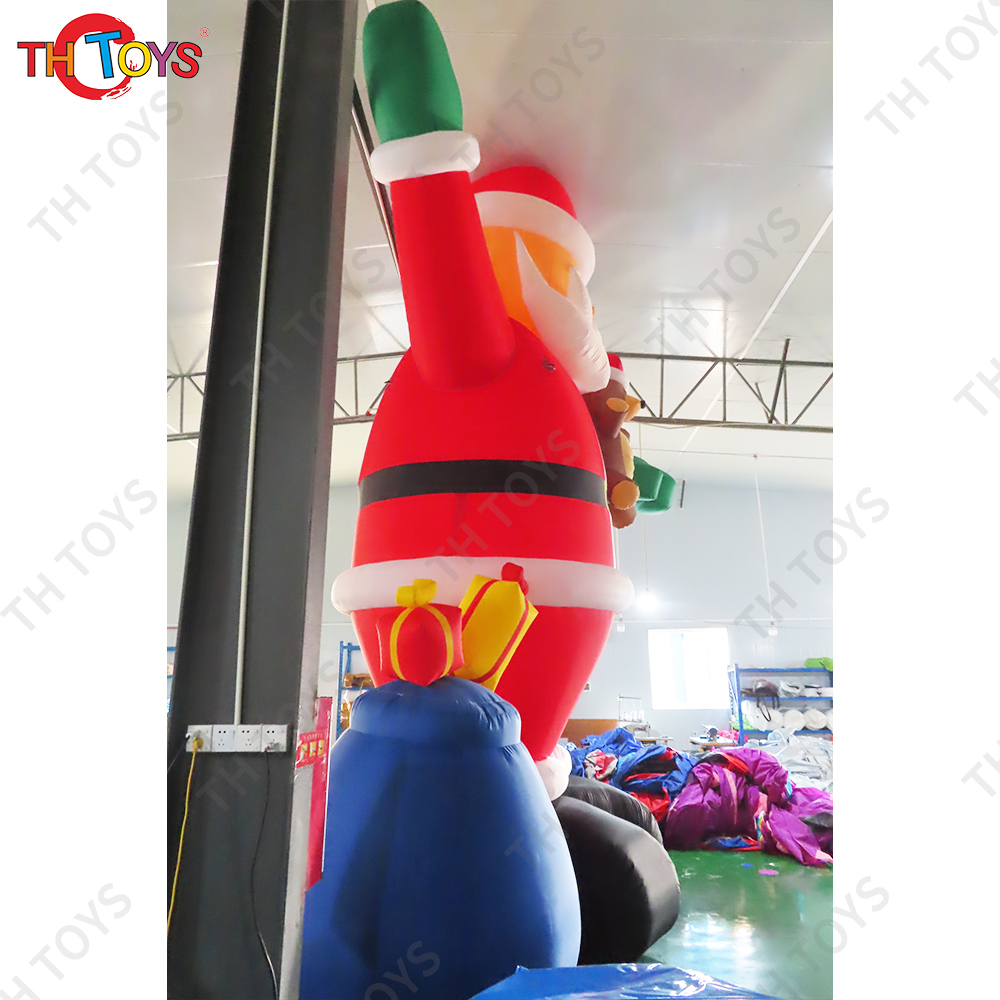 20FT Big Inflatable Santa Claus Giant blow Up Santa with Gift Bag For Christmas Yard Decoration Outdoor Lawn Xmas Holiday Party