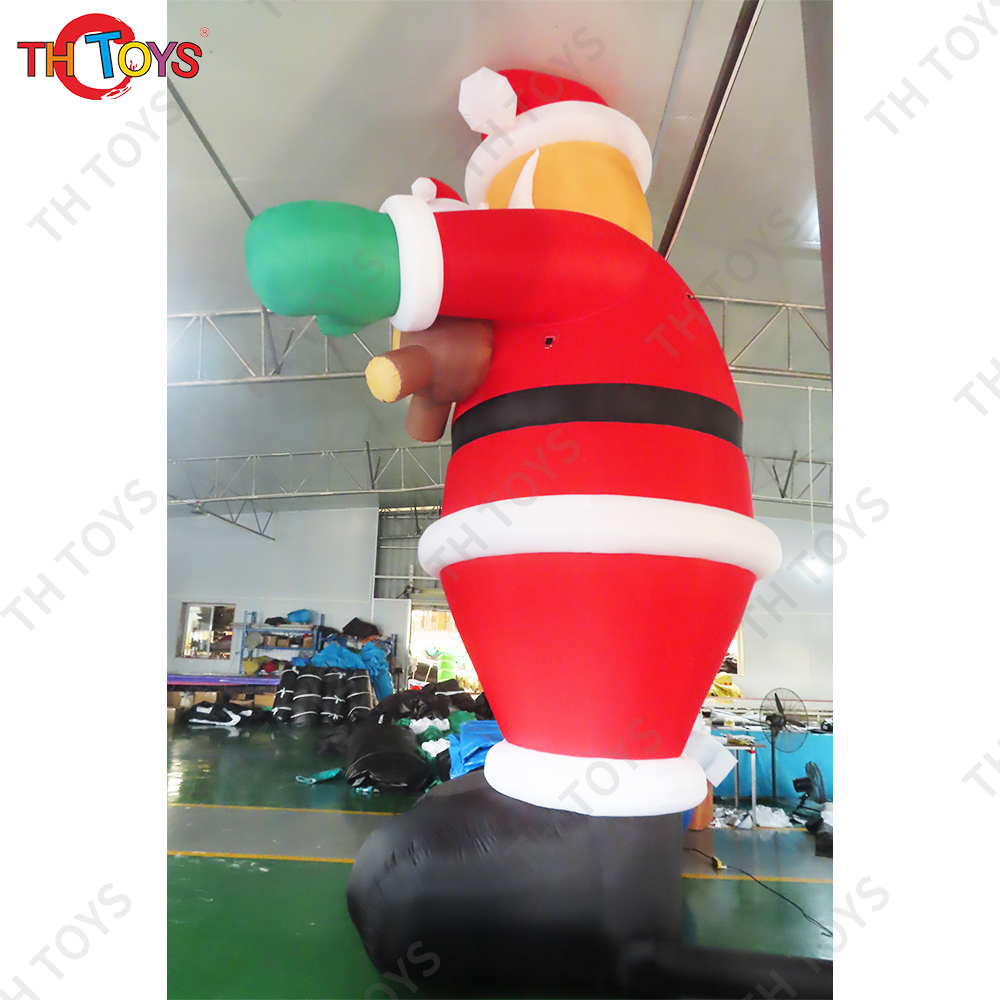 20FT Big Inflatable Santa Claus Giant blow Up Santa with Gift Bag For Christmas Yard Decoration Outdoor Lawn Xmas Holiday Party