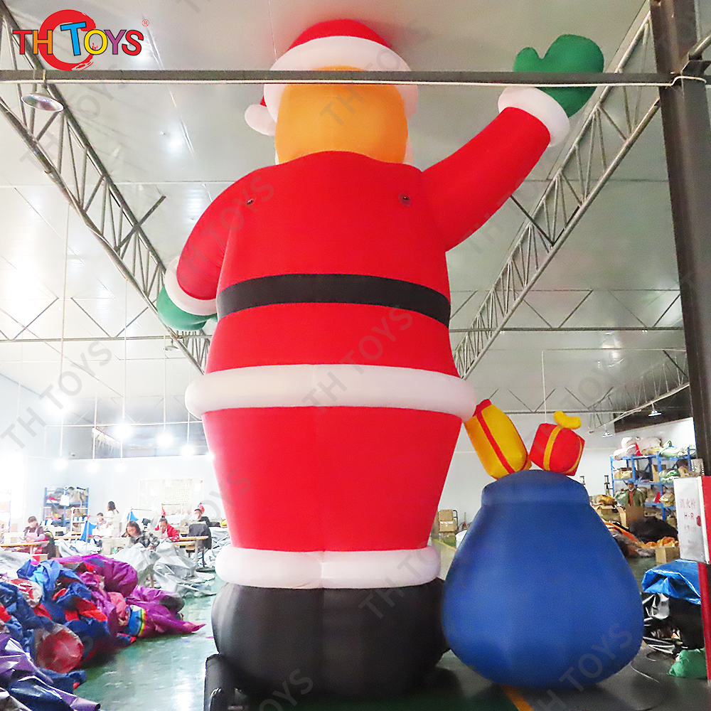 20FT Big Inflatable Santa Claus Giant blow Up Santa with Gift Bag For Christmas Yard Decoration Outdoor Lawn Xmas Holiday Party