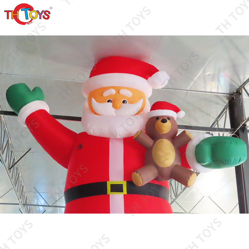 20FT Big Inflatable Santa Claus Giant blow Up Santa with Gift Bag For Christmas Yard Decoration Outdoor Lawn Xmas Holiday Party