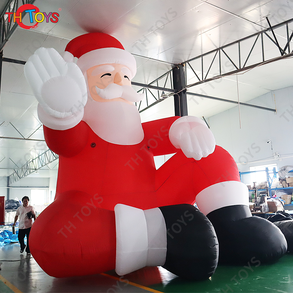 Free Air Shipping 20 feet height Outdoor inflatable big santa / 6m tall sitting type giant inflatable santa Claus