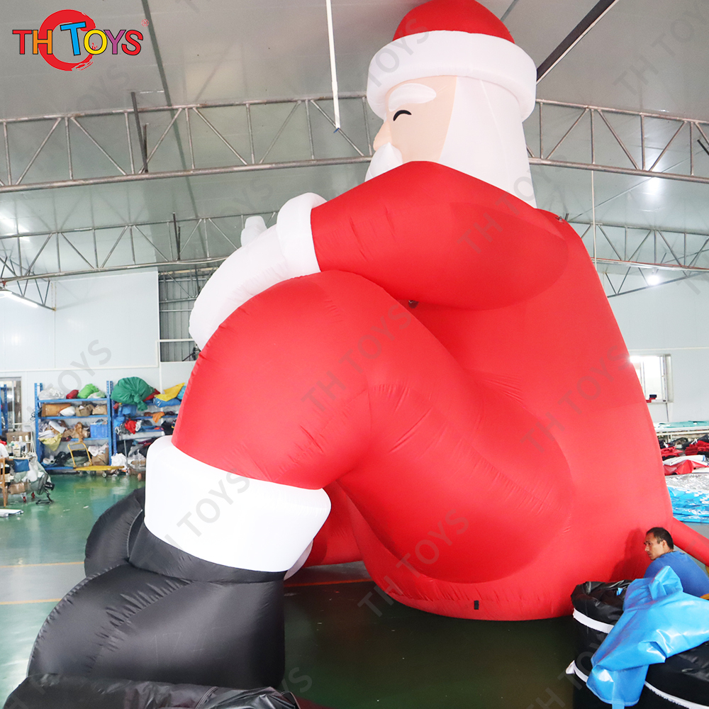 Free Air Shipping 20 feet height Outdoor inflatable big santa / 6m tall sitting type giant inflatable santa Claus