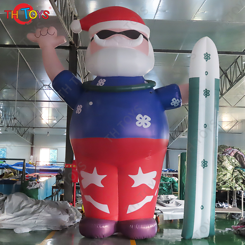 10m Xmas Inflatable Santa Inflatable Model Outdoor Ornament Christmas Gift Party New Year Props Decoration