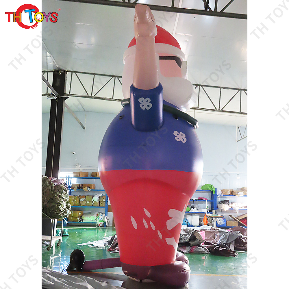 10m Xmas Inflatable Santa Inflatable Model Outdoor Ornament Christmas Gift Party New Year Props Decoration