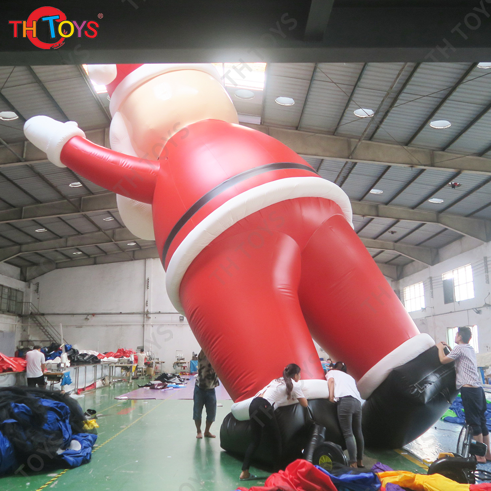 Free door shipping 6m 20ft high giant inflatable santa claus cartoon for sale, Christmas decoration inflatable santa air balloon