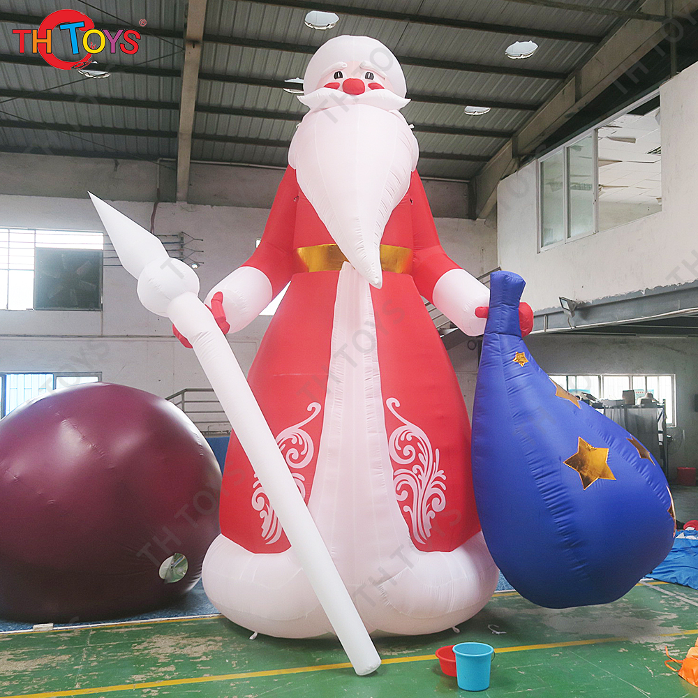 Free air ship to door! Giant Inflatable Santa Claus Advertising Inflatable Christmas Old Man with gift bag