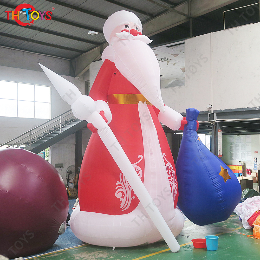 Free air ship to door! Giant Inflatable Santa Claus Advertising Inflatable Christmas Old Man with gift bag