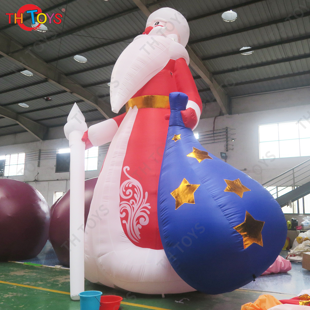 Free air ship to door! Giant Inflatable Santa Claus Advertising Inflatable Christmas Old Man with gift bag