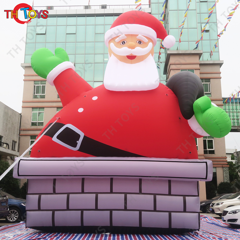 free air shipping! 4m/6m/8m giant inflatable Christmas Santa for advertising large outdoor Father Christmas decorations