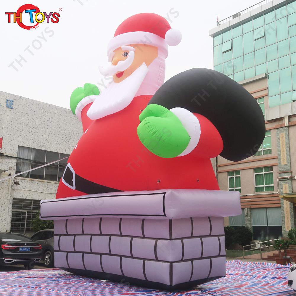 free air shipping! 4m/6m/8m giant inflatable Christmas Santa for advertising large outdoor Father Christmas decorations