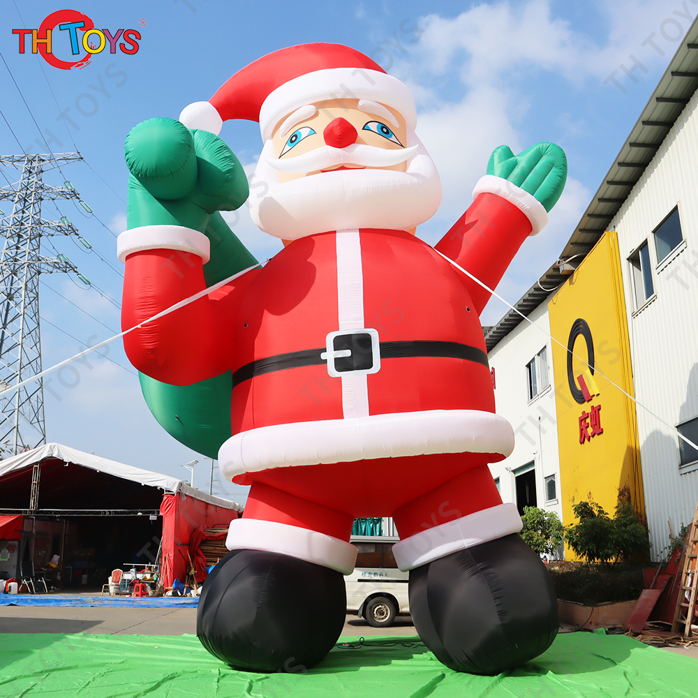 Merry Christmas 12m 40ft tall New Design Giant Inflatable Santa Claus Father Christmas Old Man Inflatable Outdoor
