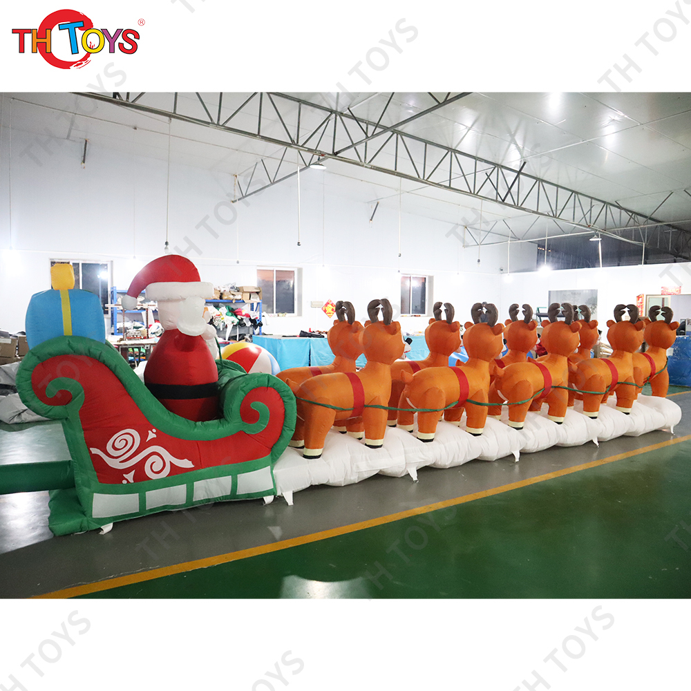 Free air shipping to door,33ft 10m long Inflatable Christmas Santa Claus with reindeer,giant inflatable Christmas Santa Claus