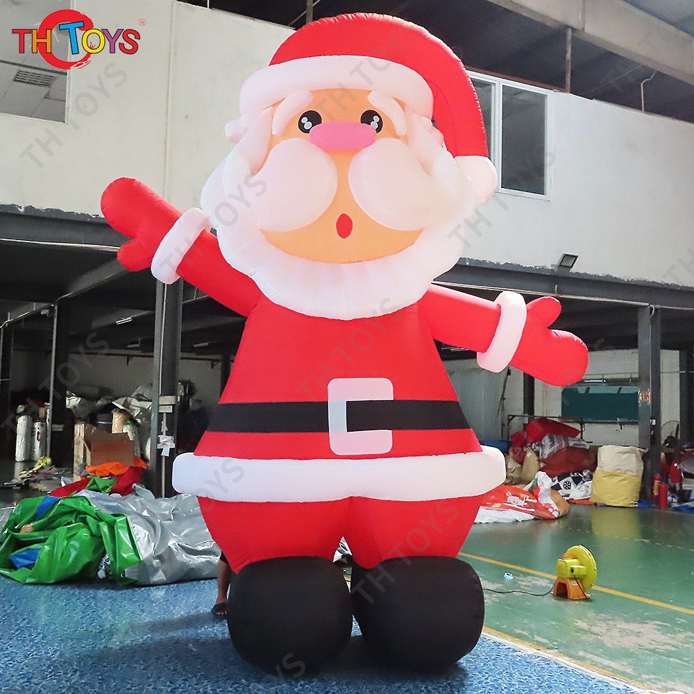 Free Door Shipping 4mH Christmas Inflatable Santa Claus Cartoon Holiday Yard Decoration Advertising Equipment