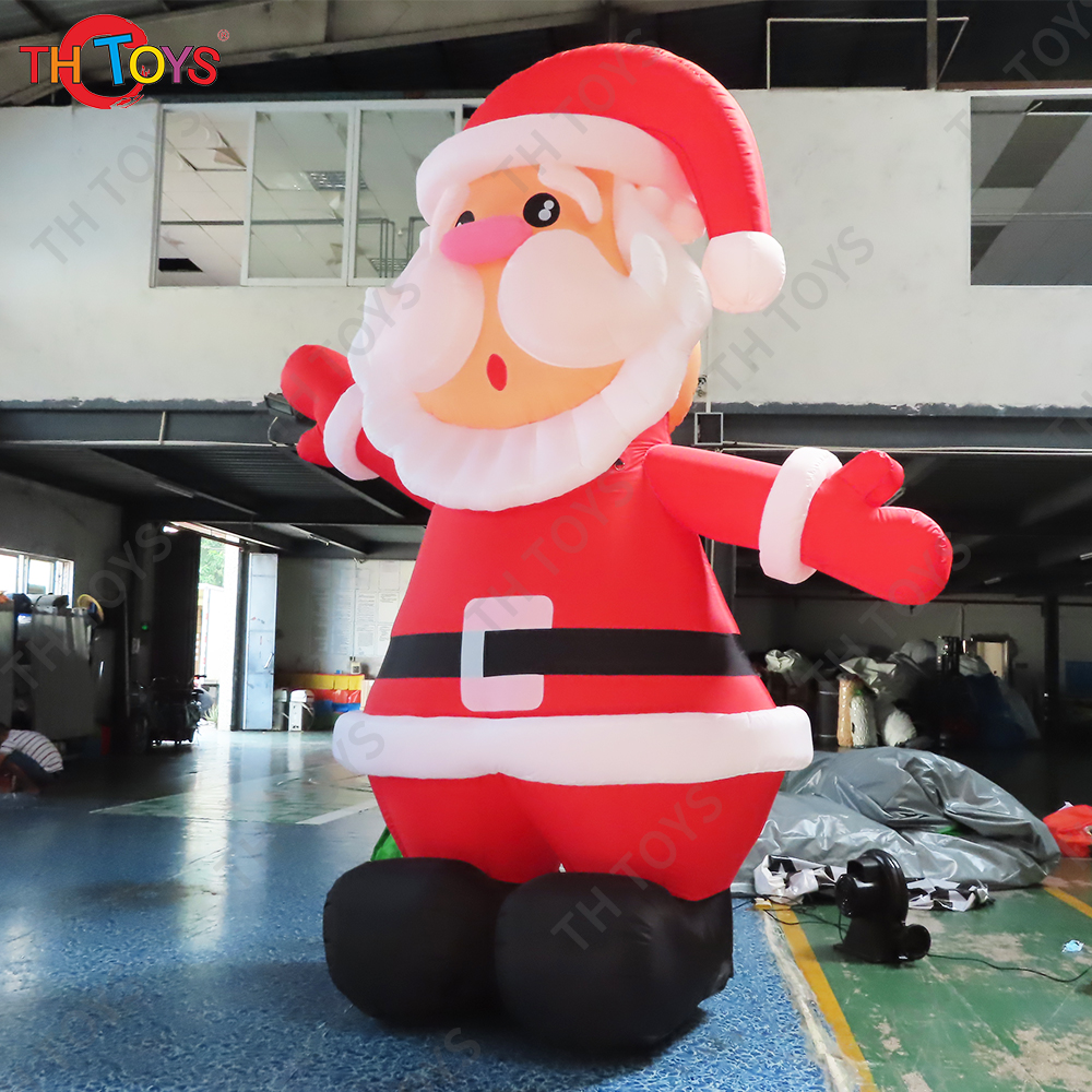 Free Door Shipping 4mH Christmas Inflatable Santa Claus Cartoon Holiday Yard Decoration Advertising Equipment
