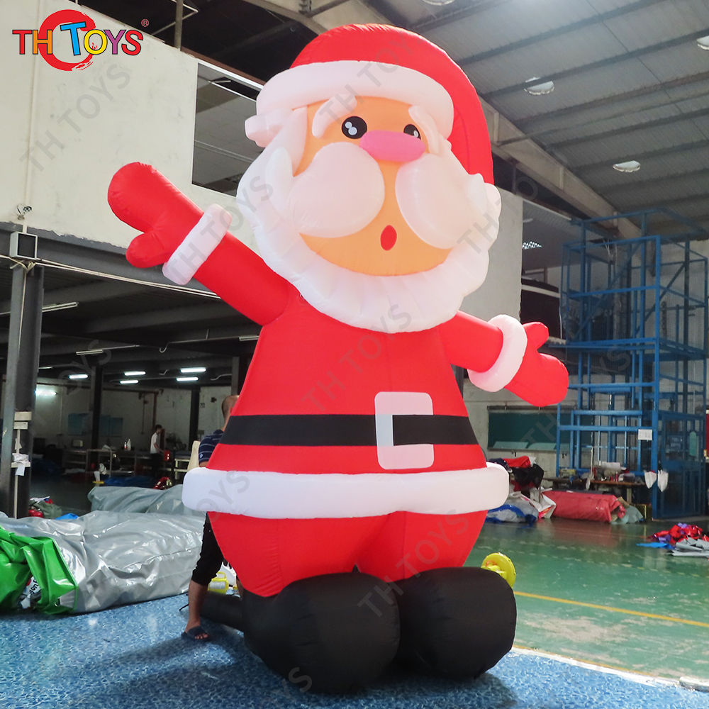 Free Door Shipping 4mH Christmas Inflatable Santa Claus Cartoon Holiday Yard Decoration Advertising Equipment