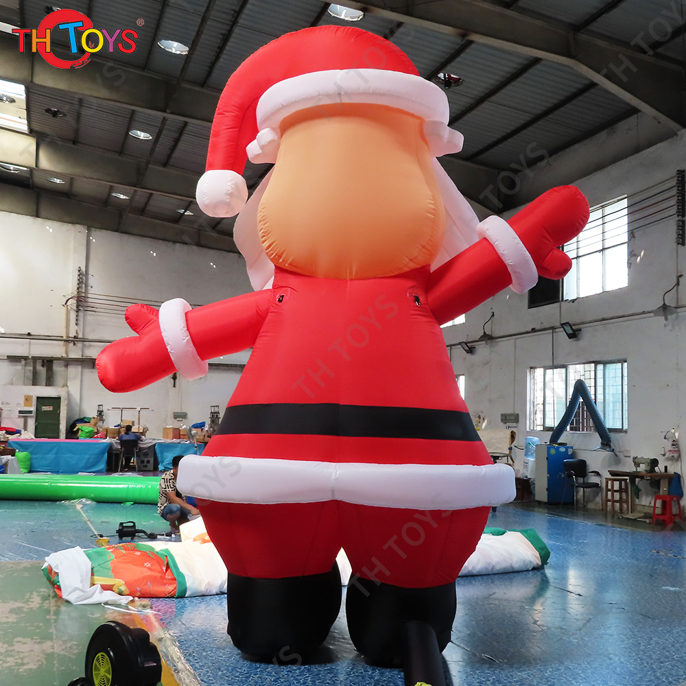Free Door Shipping 4mH Christmas Inflatable Santa Claus Cartoon Holiday Yard Decoration Advertising Equipment