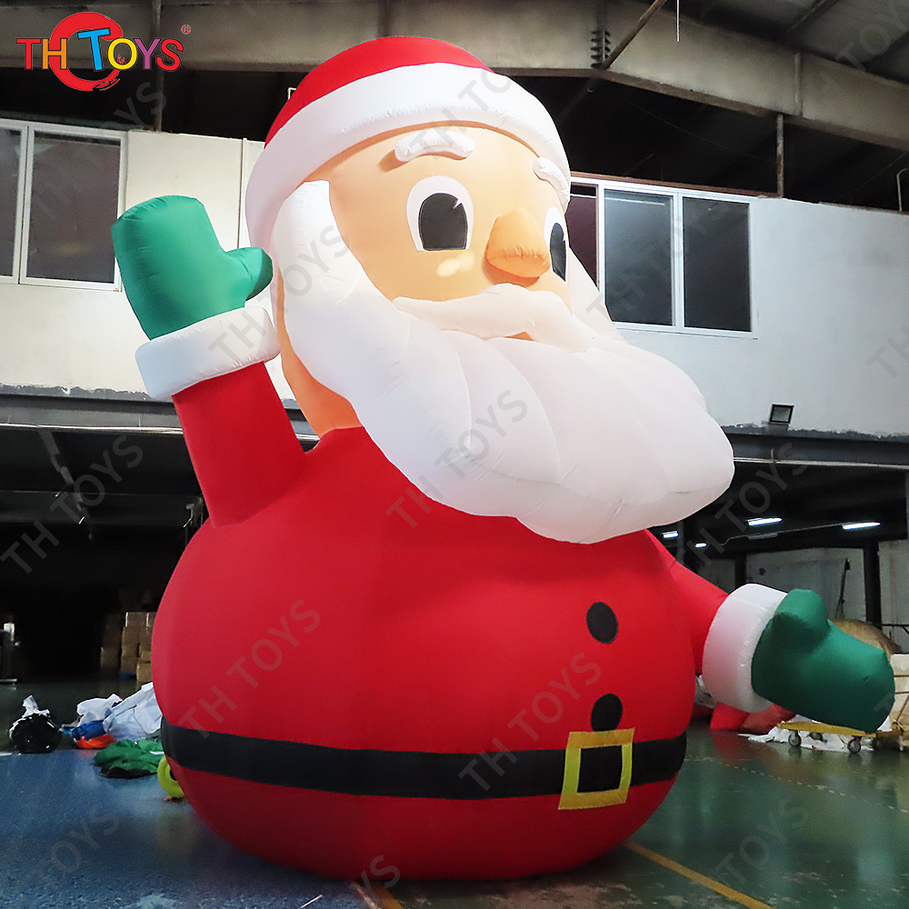 Free Shipping Giant Inflatable Santa Claus Fat Big Xmas Wave Hand Christmas Father Outdoor Inflatables