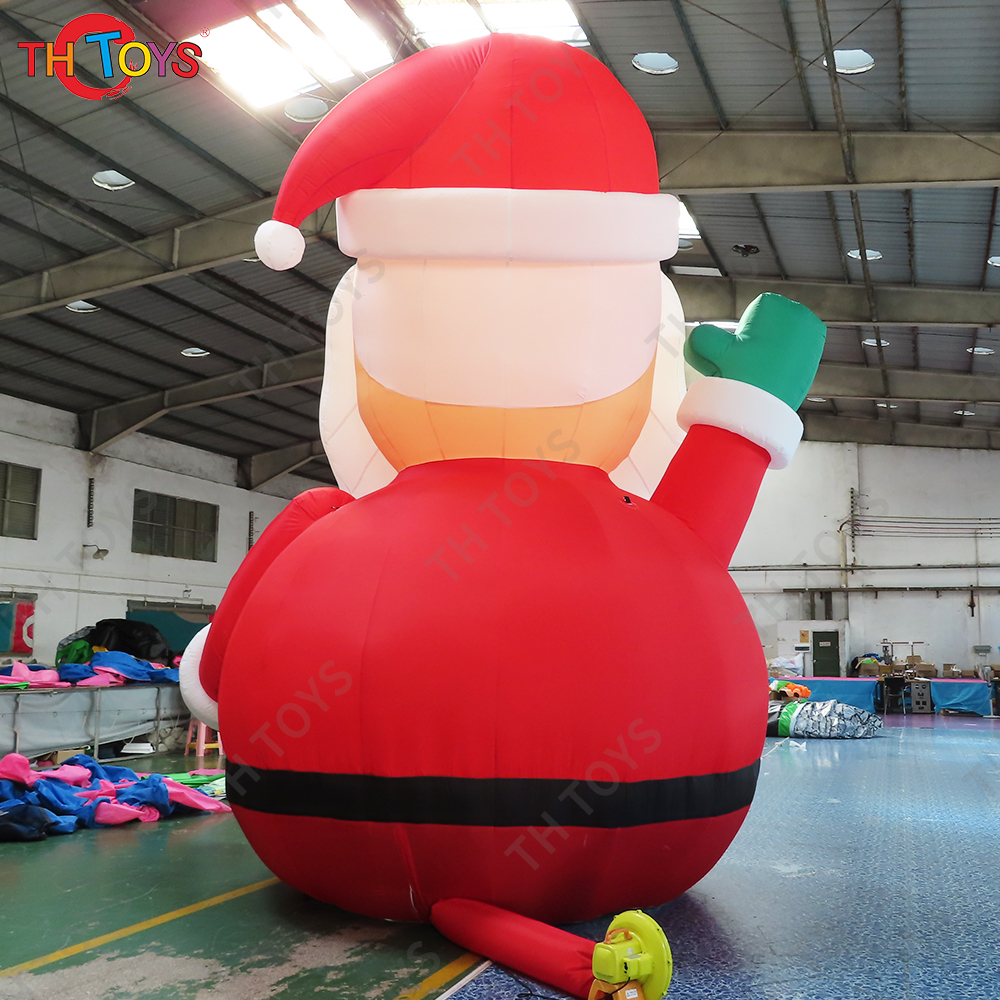 Free Shipping Giant Inflatable Santa Claus Fat Big Xmas Wave Hand Christmas Father Outdoor Inflatables