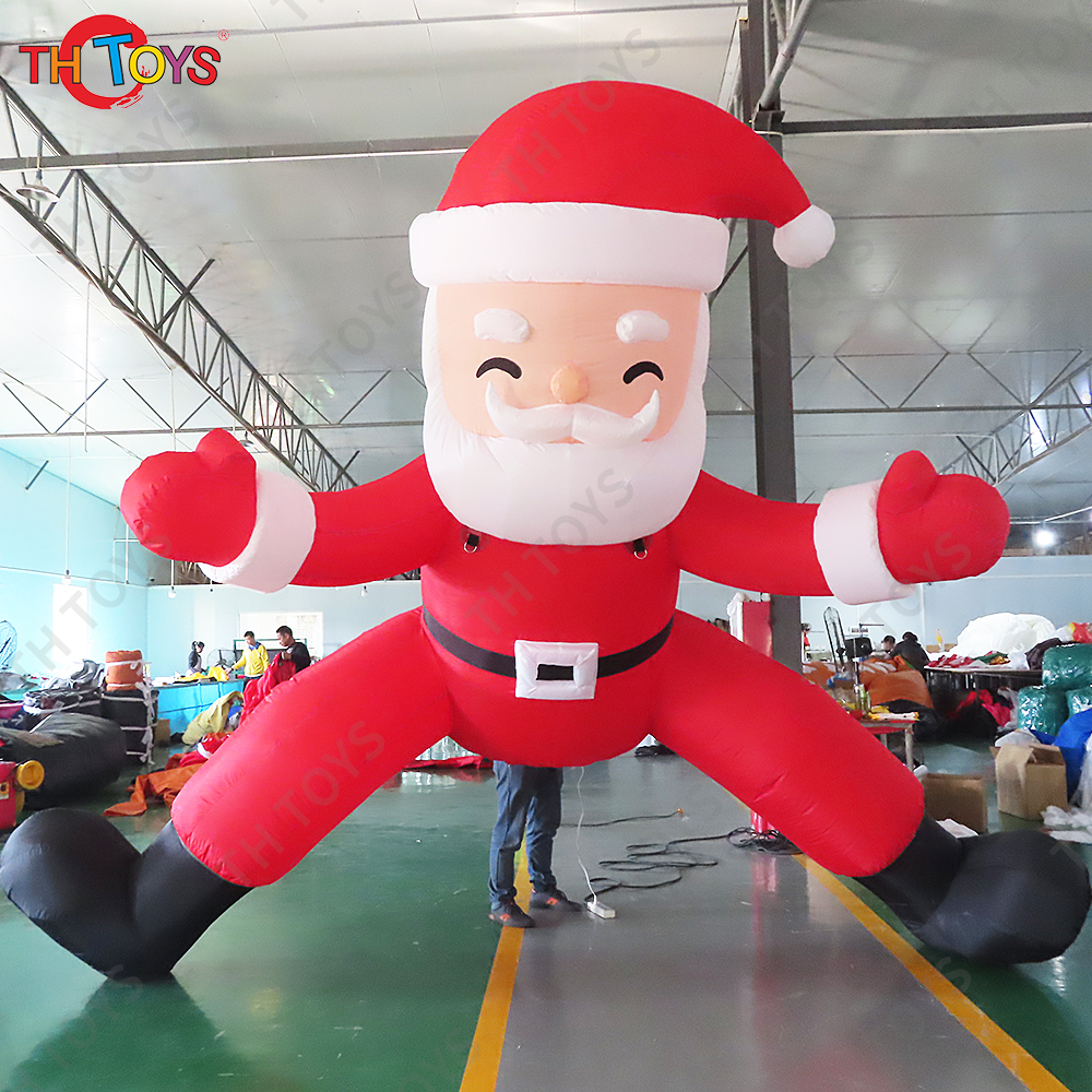 Free Door Shipping Giant Inflatable Santa Claus with Walking Stick Santa Man for Xmas Sale
