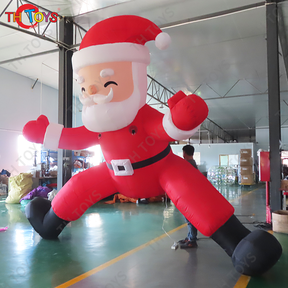 Free Door Shipping Giant Inflatable Santa Claus with Walking Stick Santa Man for Xmas Sale