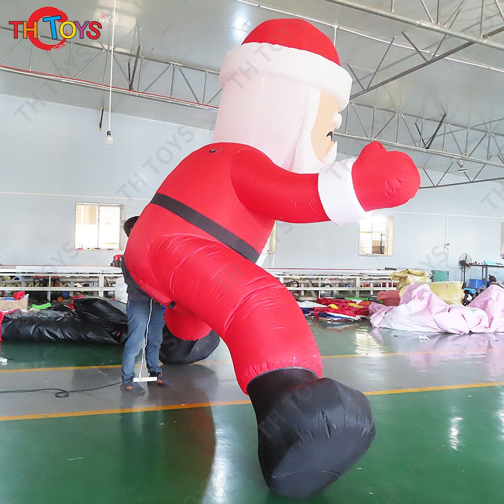 Free Door Shipping Giant Inflatable Santa Claus with Walking Stick Santa Man for Xmas Sale