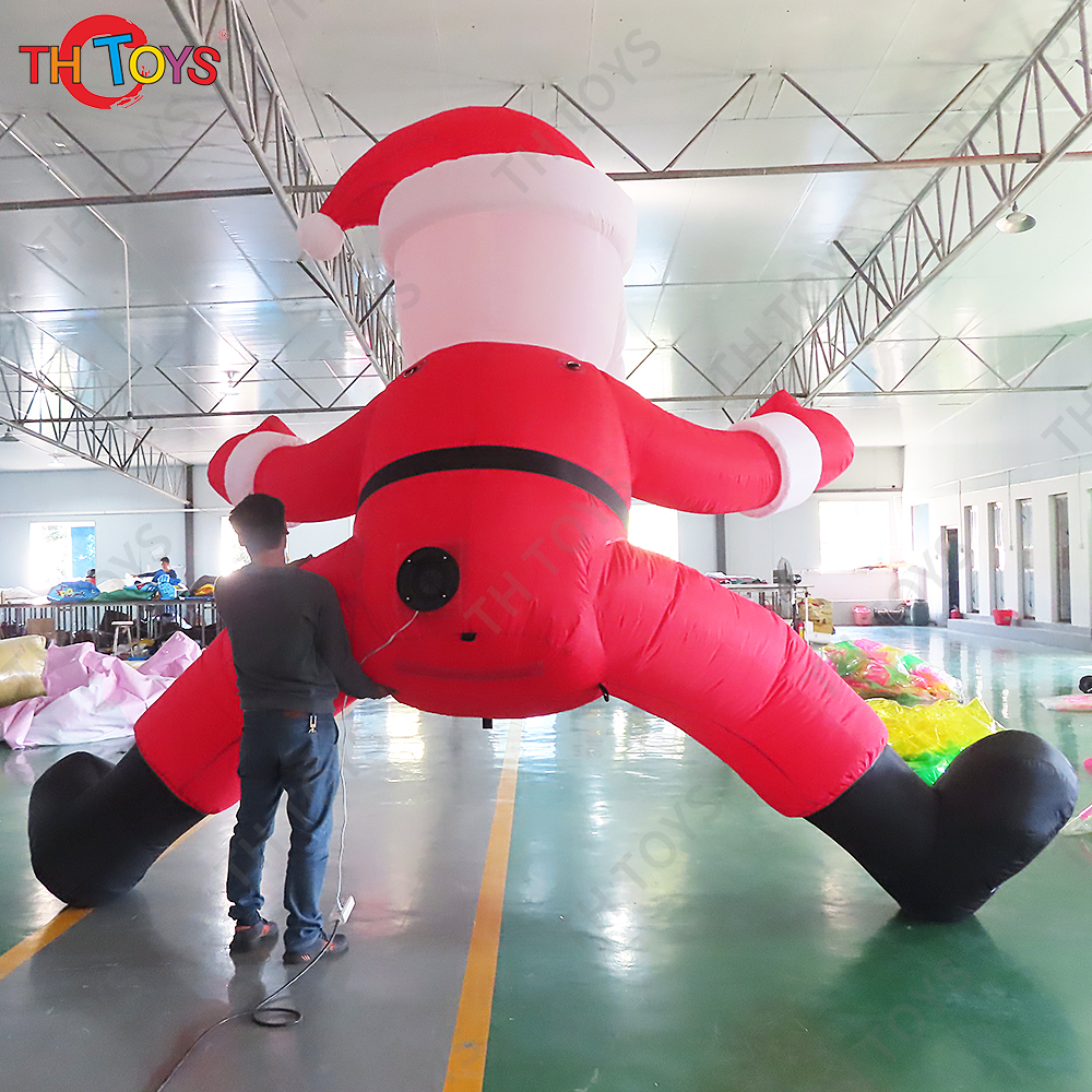 Free Door Shipping Giant Inflatable Santa Claus with Walking Stick Santa Man for Xmas Sale